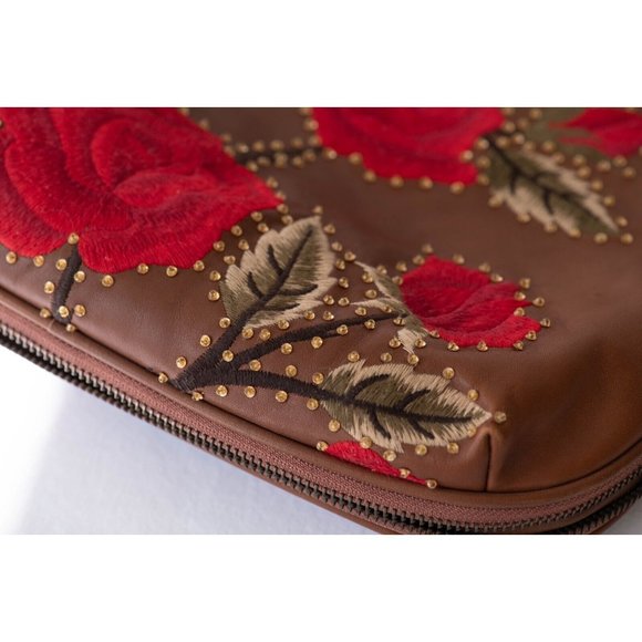 Isabella Fiore Vintage Y2K Western Floral Embroidered Rambling Rose Boho Handbag - Picture 8 of 9